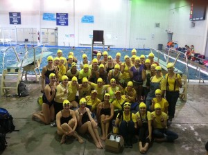 The girls Swim and Dive team dressed up as Minions from Universal Pictures Despicable Me. 