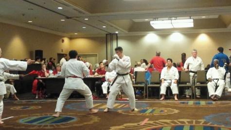 PHS senior, Reily Mendenhall, battles his opponent in ISKF National Championships. He eventually pulled out the first place win and champion title.