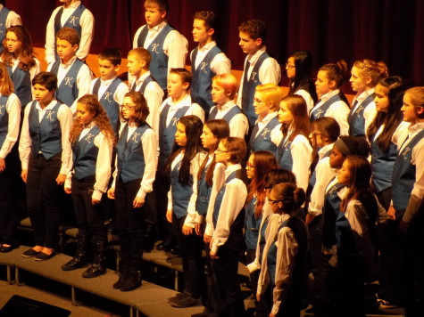 The Kalles choir sings a song named "Far Awa'."  Junior High Schools join Puyallup for a choir concert Jan. 21. Aylen, Edgemont and Kalles junior high schools were all present. 