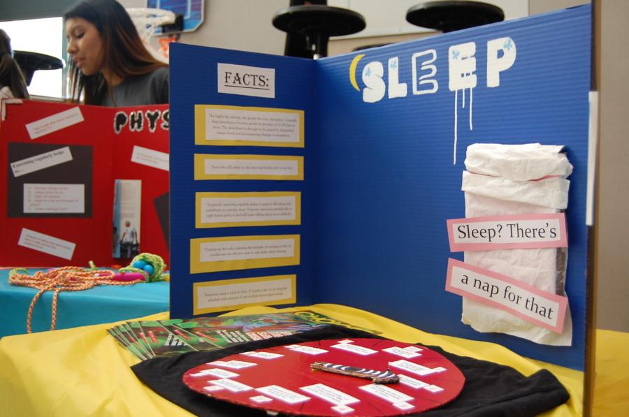 HOSA informs students on the significance behind a good nights rest. The Health Occupation Students of America club held their annual spring health fair March 26.