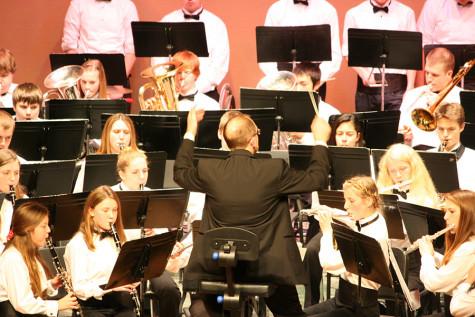 Mr. Ryan conducting the band. At the December band concert. 