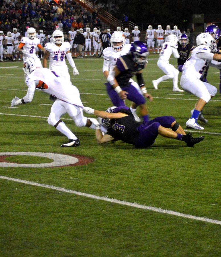 Andrey Karplyuk makes a tackle on the receiver. The Vikings would go on to beat Graham 34-27. 