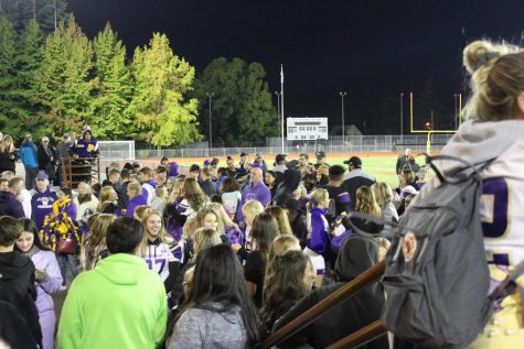 Viking students celebrate after win at football game