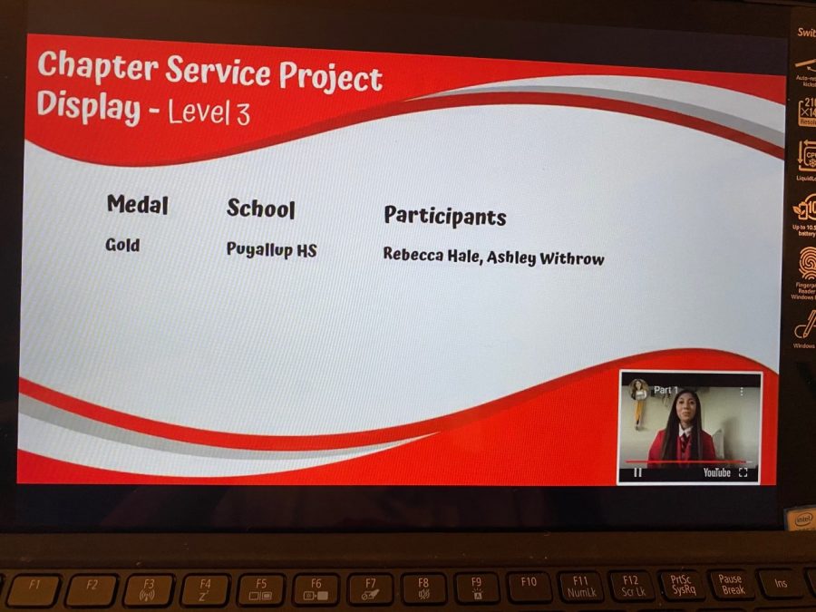 The PHS FCCLA chapter earned a Gold Medal for their Chapter Service Project Display, announced today (7/9). 